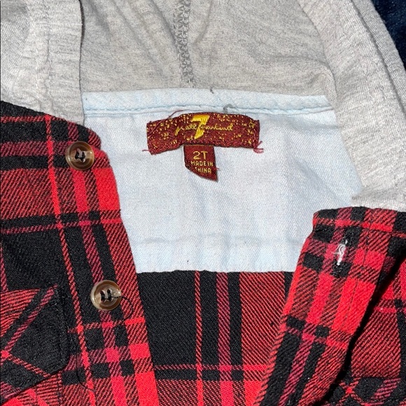 7 FOR ALL MANKIND Boys Toddler Button Down Hoodie - Picture 2 of 3